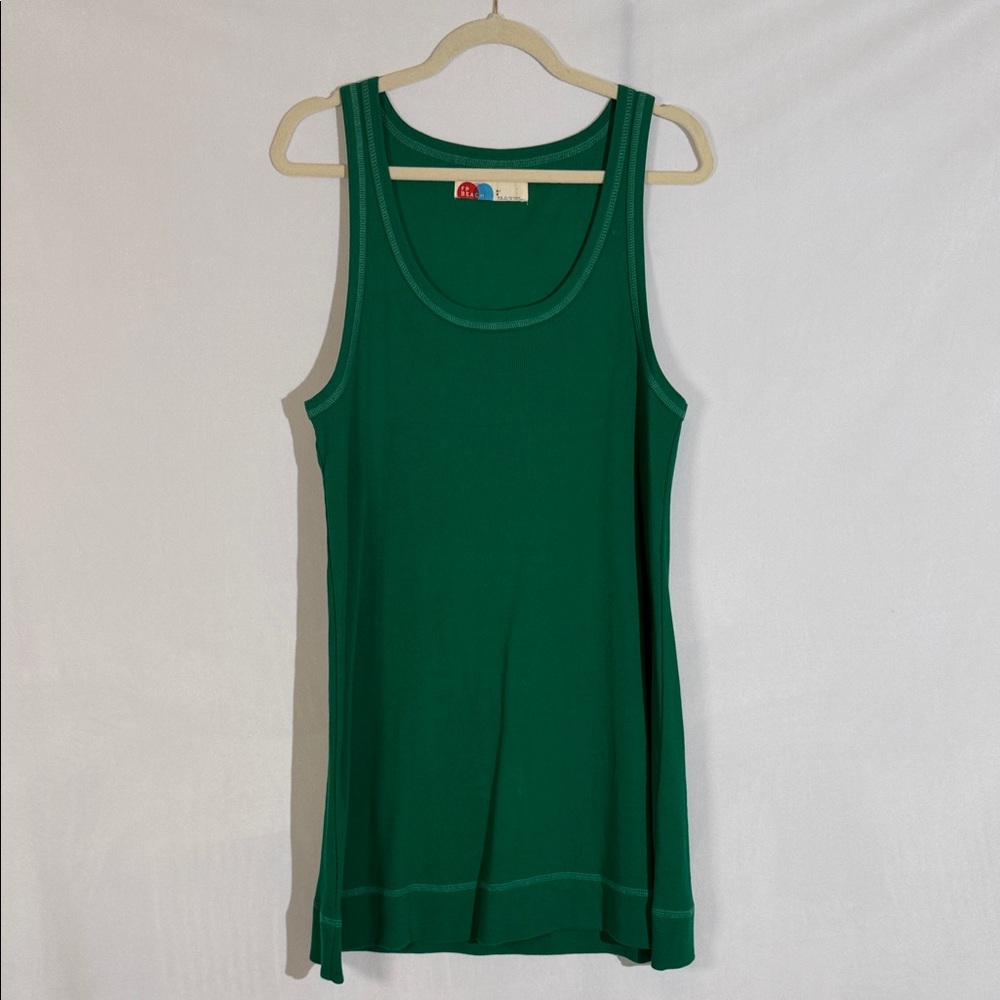 Free People Beach Tank Dress Size M Green Like New Condition Worn Once